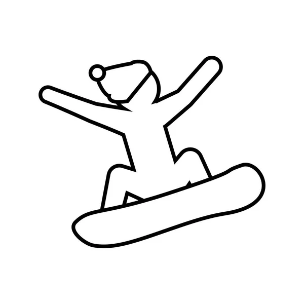 Silhueta ícone atleta de snowboard —  Vetores de Stock