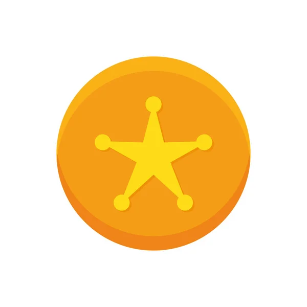Star golden polisen badge — Stock vektor