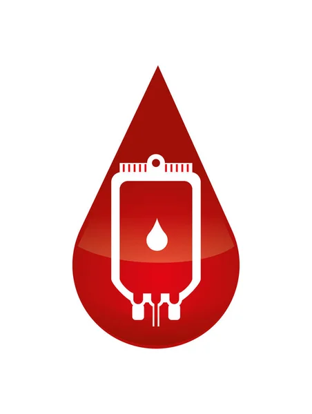Vér adományozása táska ikonra — Stock Vector