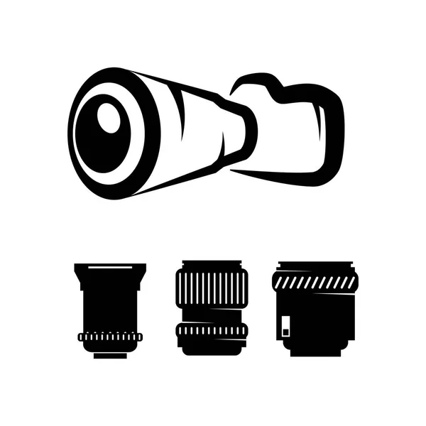 Câmera fotográfica com lente set — Vetor de Stock