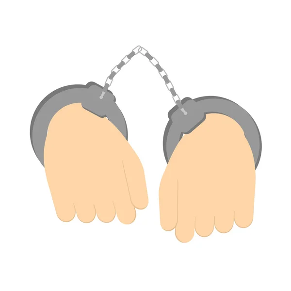 Police handcuffs isolated icon — Stock Vector