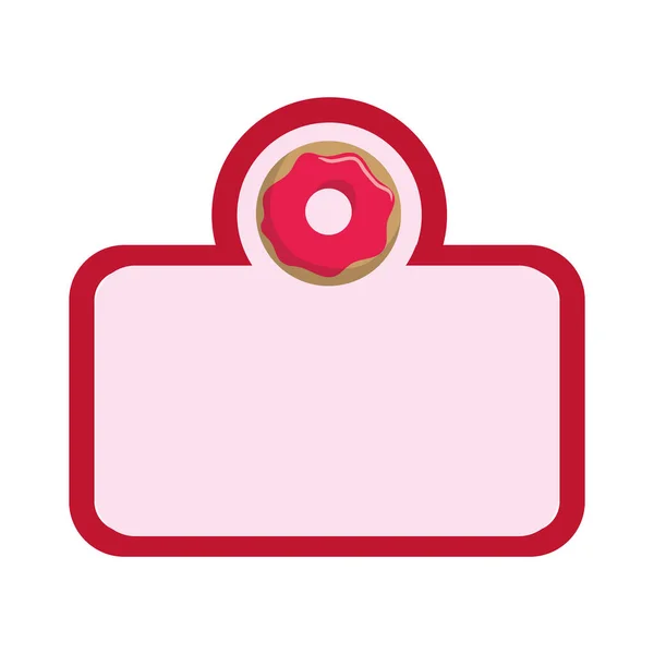 Doce donuts quadro ícone — Vetor de Stock