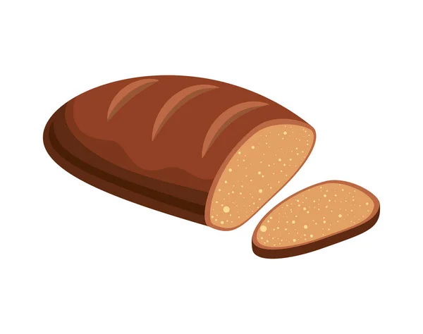 Delicioso pan en rodajas icono — Vector de stock
