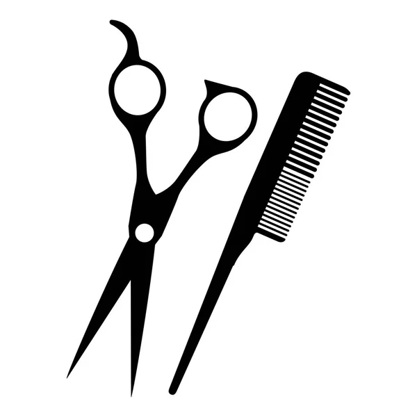 Friseurschere mit Kamm — Stockvektor