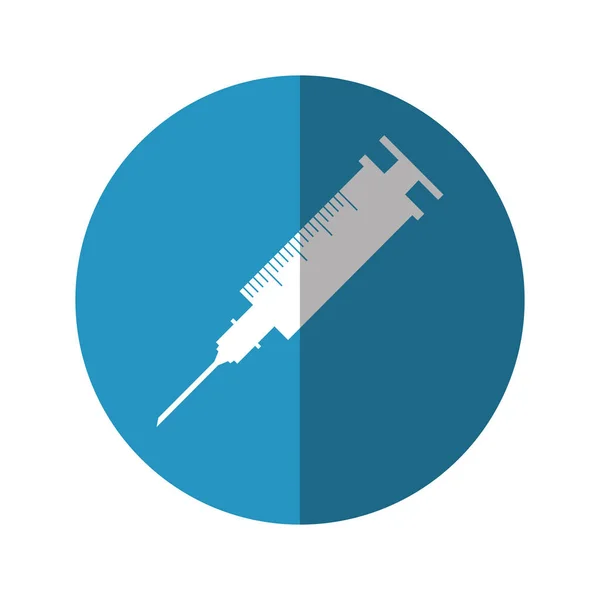 Injectie met medicatie pictogram — Stockvector