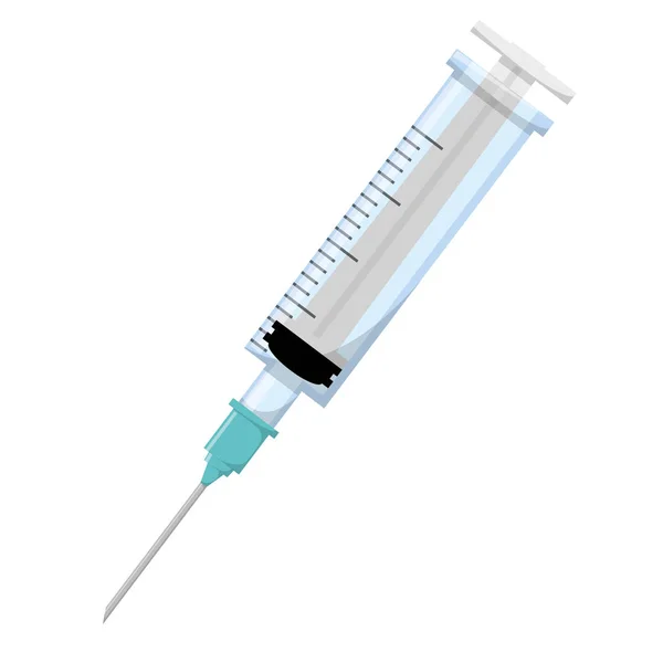 Injectie met medicatie pictogram — Stockvector