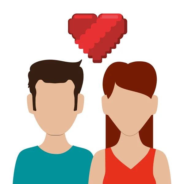 Couple d'affaires avec coeur — Image vectorielle