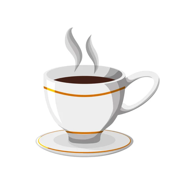 Delicioso taza de café bebida icono — Vector de stock