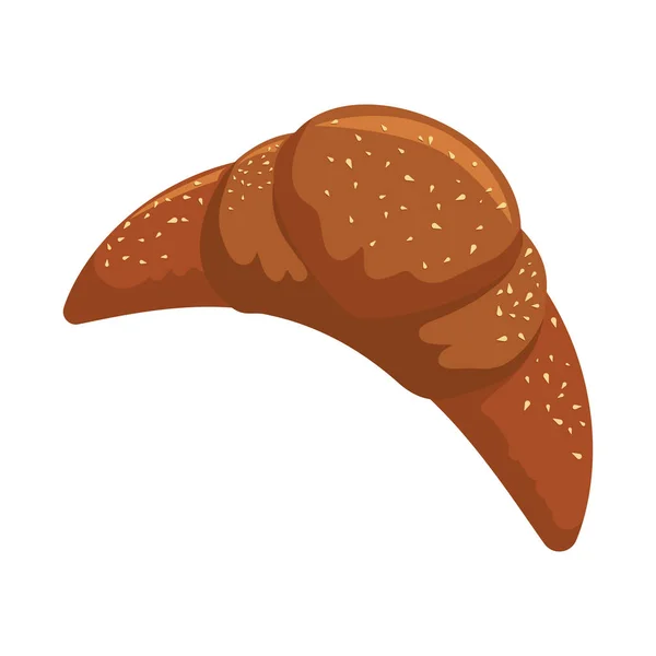Delicioso icono de pan de croissant — Vector de stock