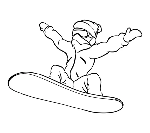 Personagem ícone atleta de snowboard — Vetor de Stock