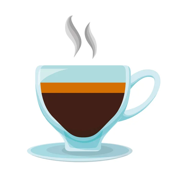 Delicioso taza de café bebida icono — Vector de stock