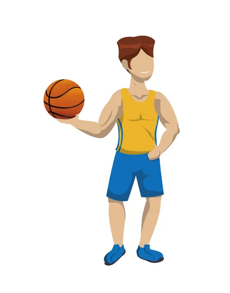 Jugador de baloncesto con globo — Vector de stock