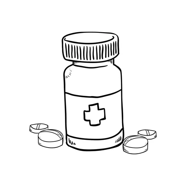 Bottiglia farmaci isolato icona — Vettoriale Stock