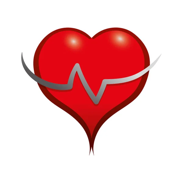 Heart cardiology isolated icon — Stock Vector