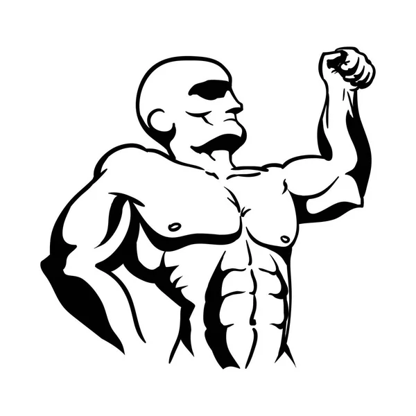 Strong bodybuilder silhouette icon — Stock Vector