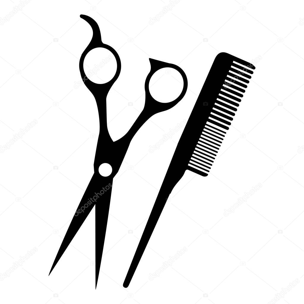 barber shop scissors with comb