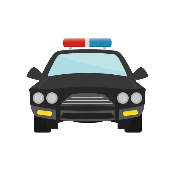 警察パトロール車両の分離アイコン — ストックベクタ