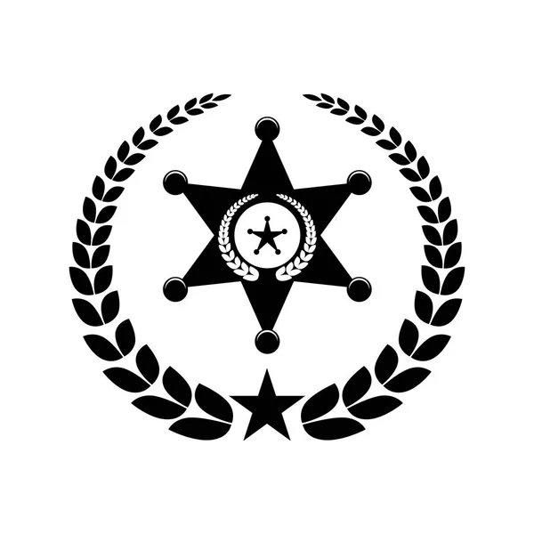 Corona con placa de policía estrella — Archivo Imágenes Vectoriales