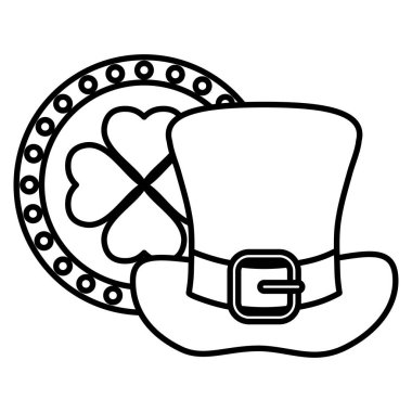 St patricks cüce şapkası yonca madeni para ile