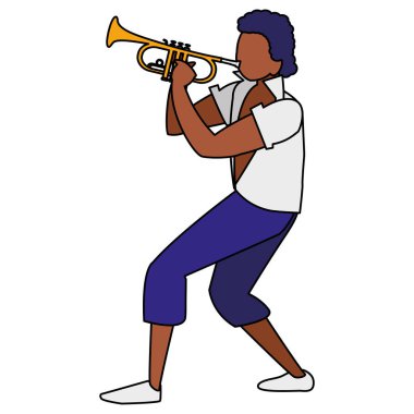 trompet karakter oynamak siyah tropikal müzisyen