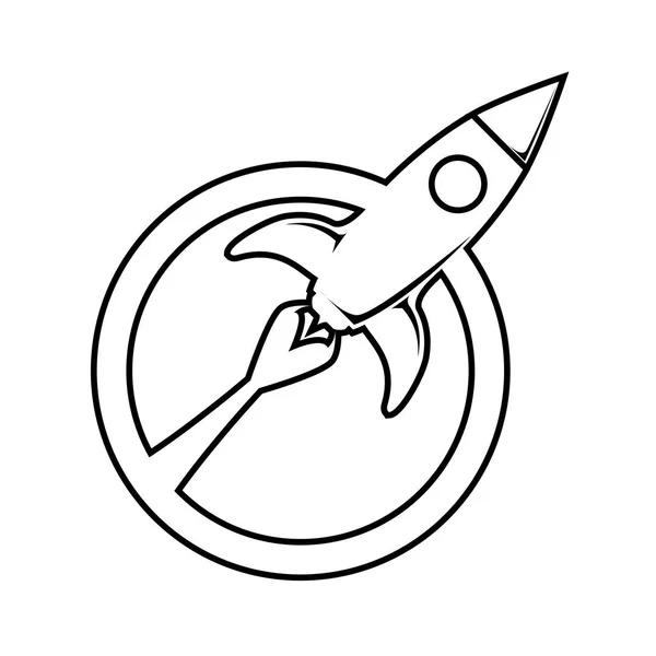 Space rocket flying icon — Stock Vector
