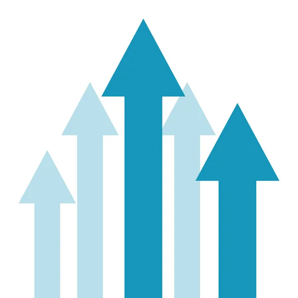 Flèches commerciales vers le haut du bénéfice financier — Image vectorielle