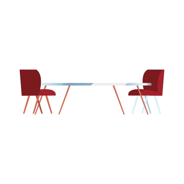 Sillas de mesa muebles sobre fondo blanco — Vector de stock