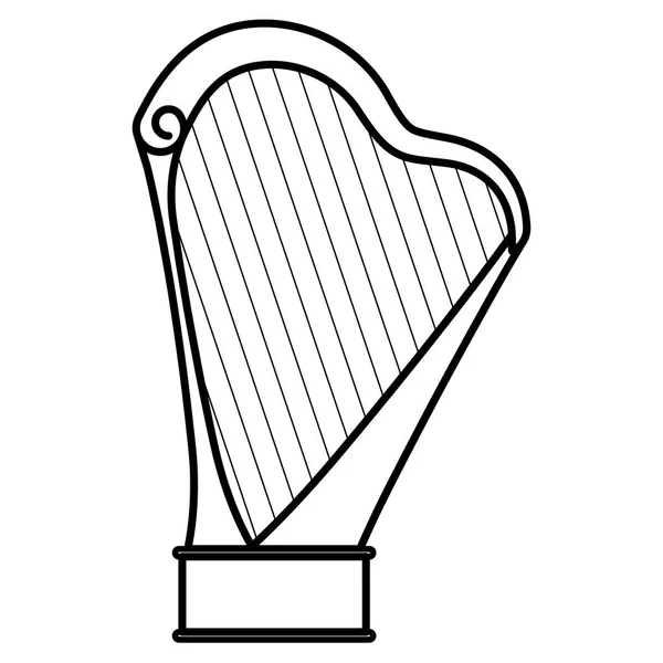 Harp instrument isolated icon — Stock Vector