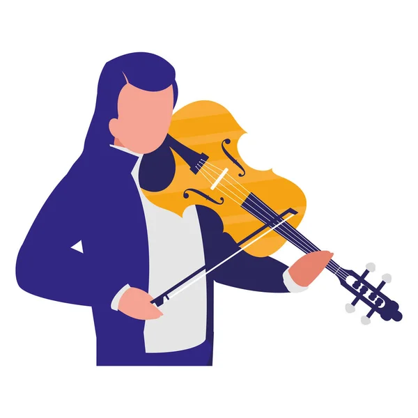 Скрипач, играющий скрипача — стоковый вектор
