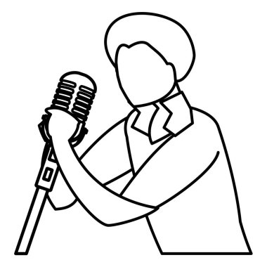 şarkıcı mikrofon karakteri ile