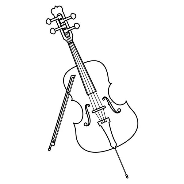 Fiddle instrument musical icon — Stock Vector