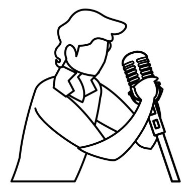 şarkıcı mikrofon karakteri ile