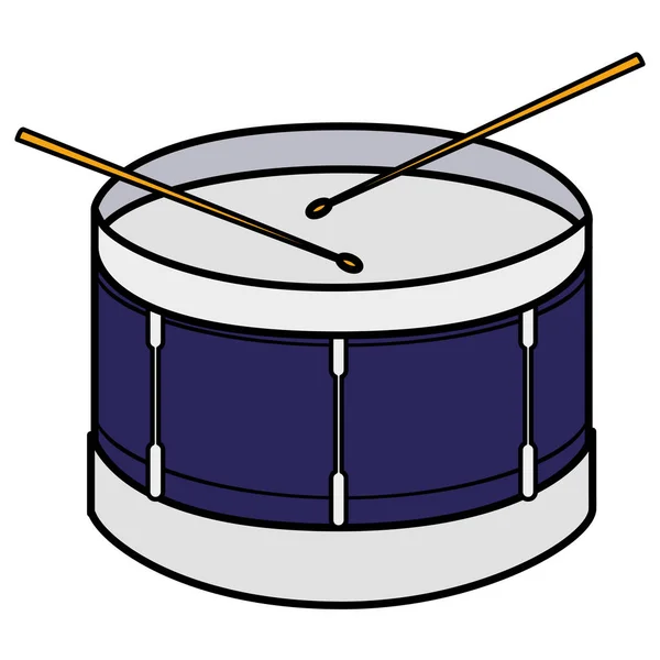 Instrumento de tambor icono musical — Vector de stock