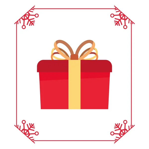 Geschenk box frame Kerstdecoratie — Stockvector