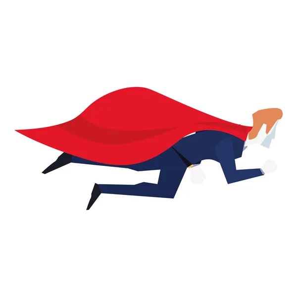 Hombre de negocios personaje superhéroe — Vector de stock