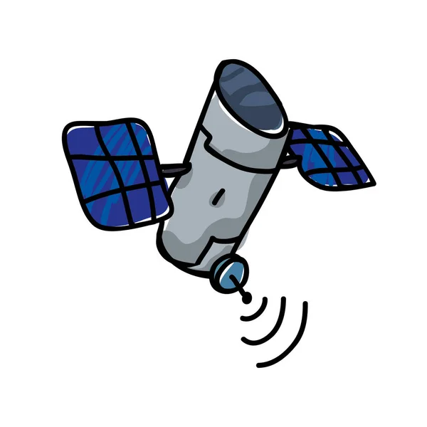 Icône orbitale satellite artificielle — Image vectorielle