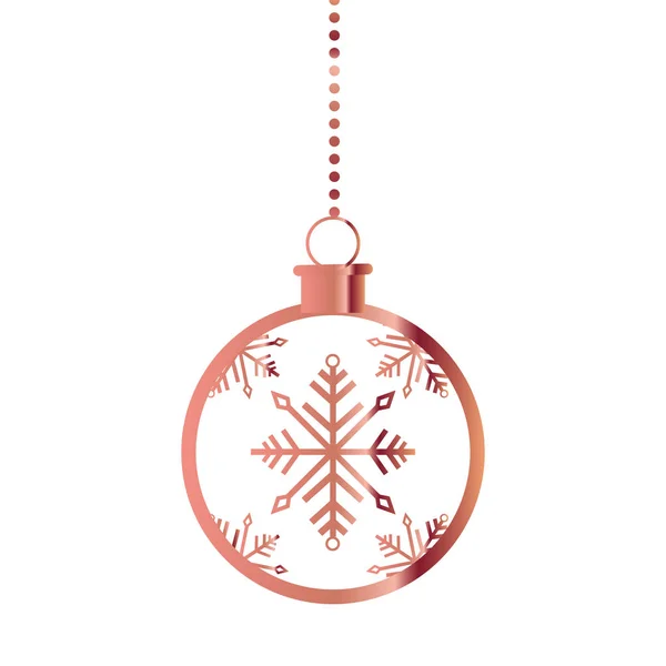 Appeso palla fiocco di neve decorazione di Natale — Vettoriale Stock