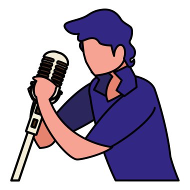şarkıcı mikrofon karakteri ile