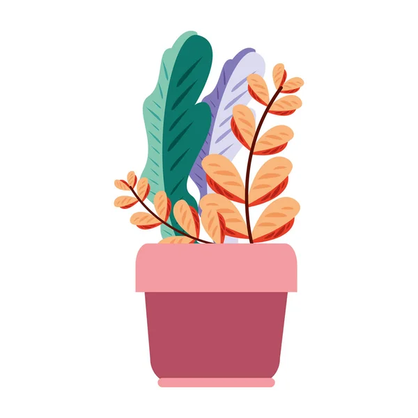 Feuilles de plantes en pot — Image vectorielle