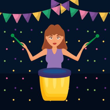 kadın oyun karnaval bongo enstrüman