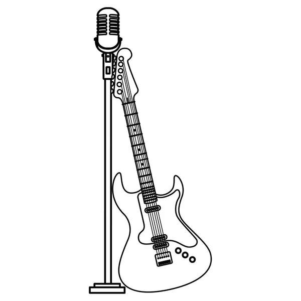Gitarre elektrische und Mikrofoninstrumente — Stockvektor