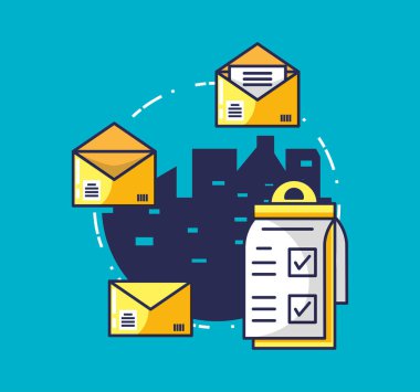 Teslimat servis siparişi ve simgeler