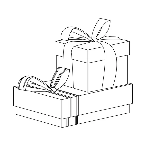 Dos cajas de regalo con lazo sobre fondo blanco — Vector de stock