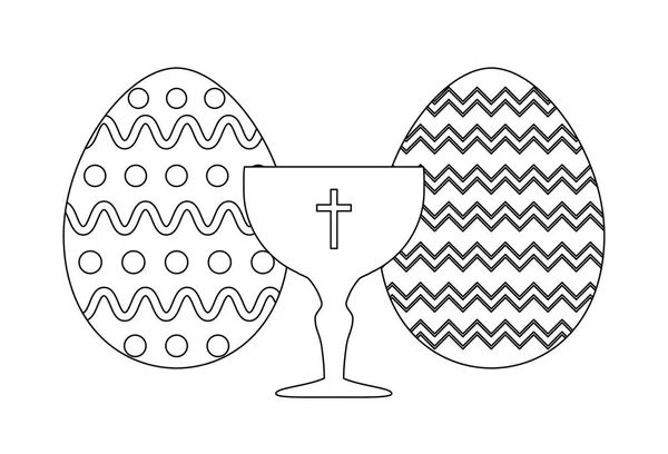 Calice sacro con uova di Pasqua — Vettoriale Stock