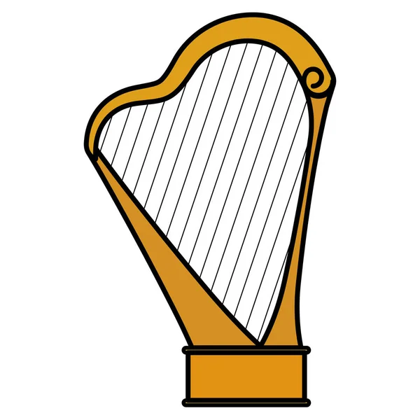 Harp instrument isolated icon — Stock Vector