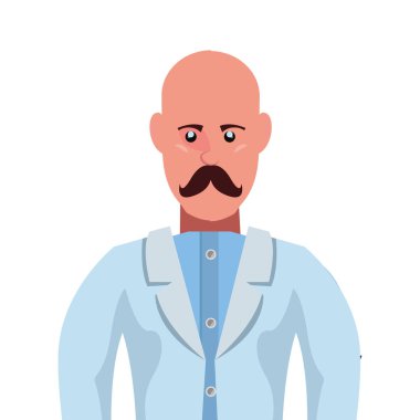 Bıyık profesyonel karakter ile erkek doktor