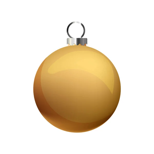 Золотой мяч на белом фоне — стоковый вектор