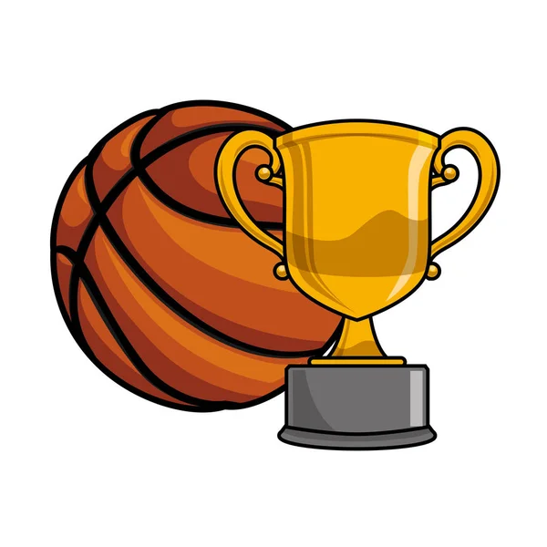 Pokalübergabe mit Basketballon — Stockvektor
