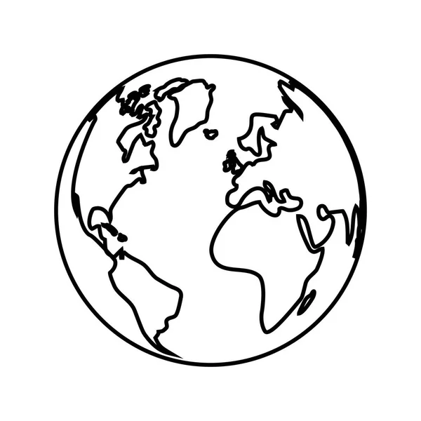 Planeta mundo planeta Terra ícone espacial —  Vetores de Stock