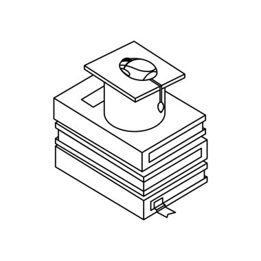 ders kitapları mezuniyet şapka ile